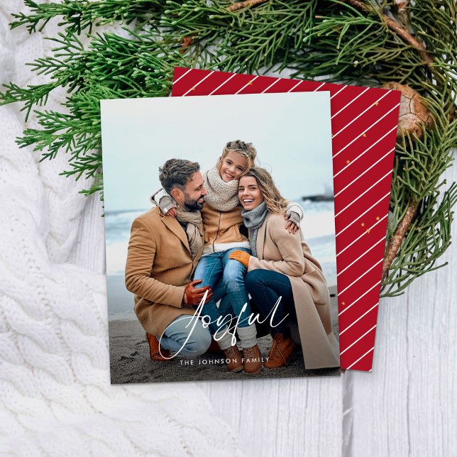Budget Joyful Photo Holiday Card (Creator Uploaded)