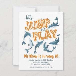 Budget Jump Play Dolphin Park Kids Party Birthday Card