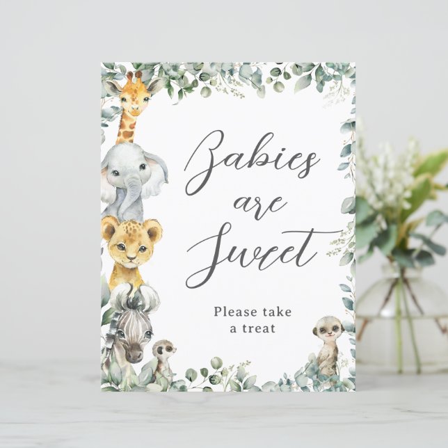 Budget Jungle Animals Baby are Sweet Treat Sign (Standing Front)