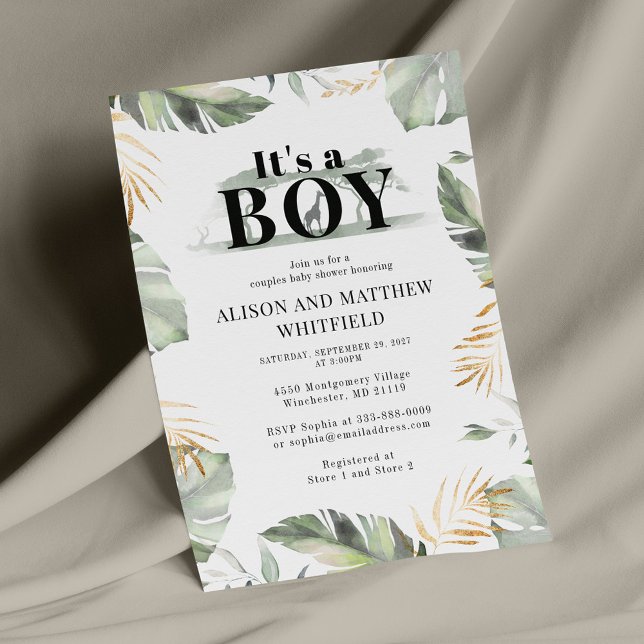 Budget Jungle Safari Giraffe Baby Shower Boys Stationery (Creator Uploaded)