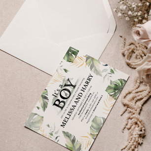 Budget Jungle Safari Giraffe Couple Baby Shower Card