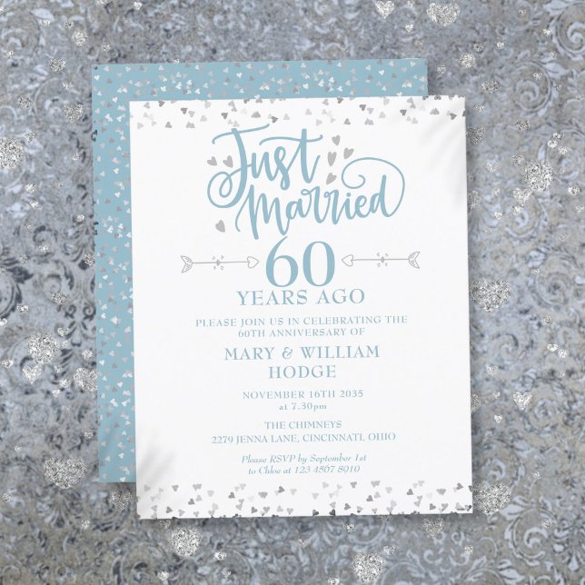 Budget Just Married 60th Anniversary Invitation (Budget Just Married 60th Anniversary Invitation)