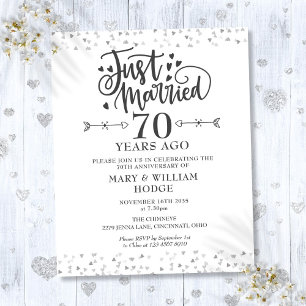 Budget Just Married 70th Anniversary Invitation