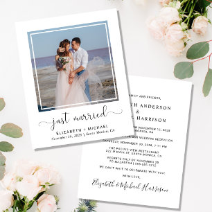 Budget Just Married Wedding Reception Photo