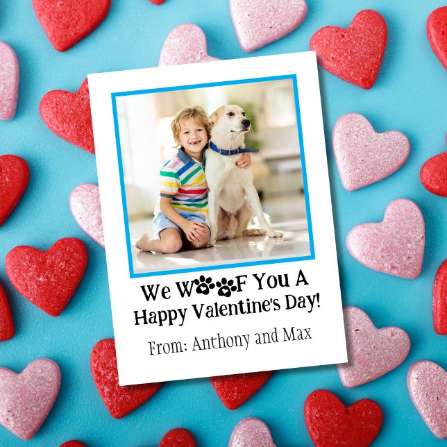 Budget Kids Dog Photo Classroom Valentine's Day Card (Creator Uploaded)
