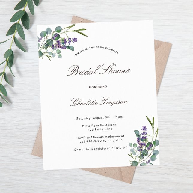 Budget lavender eucalyptus bridal shower  (Creator Uploaded)