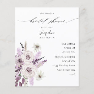Budget Lavender Purple Floral Bridal Shower