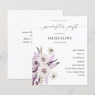Budget Lavender Purple Floral Graduation Party