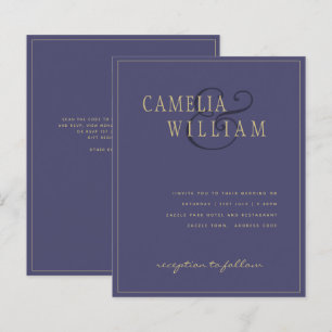 BUDGET Lavender Purple Gold Wedding Invite