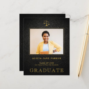 Budget law school graduation photo announcement