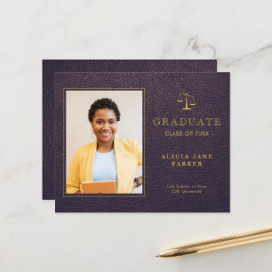 Budget law school graduation photo Announcement