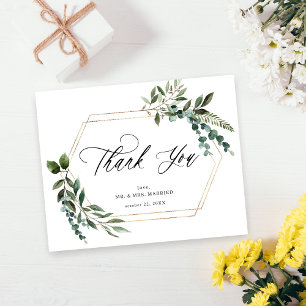Budget Leaves & Eucalyptus Gold Thank You Flyer