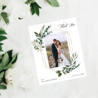 Budget Leaves & Eucalyptus Gold Thank You Photo