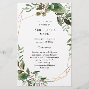 Budget Leaves & Eucalyptus GoldWeddin Ceremony MED Flyer