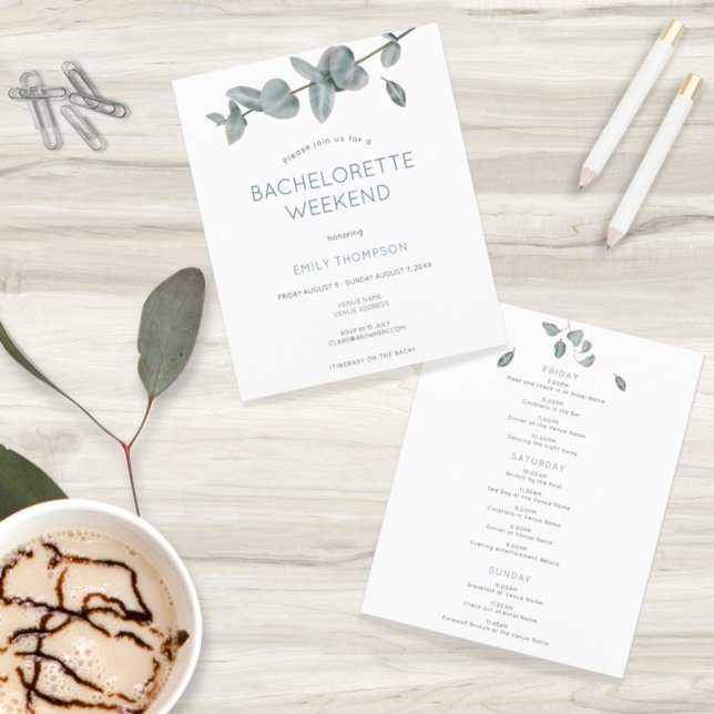 Budget Leaves Itinerary Bachelorette Invitation (Creator Uploaded)