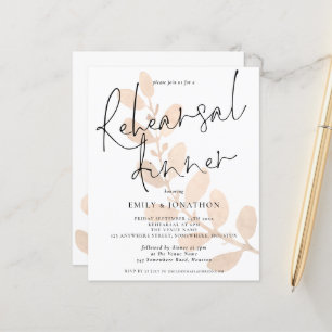 Budget Leaves Wedding Rehearsal Dinner Invitation