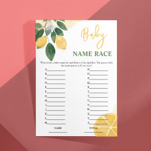 Budget Lemon Baby Name Race Baby Shower Game