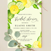 Budget Lemon Lime Citrus Bridal Shower Invitation