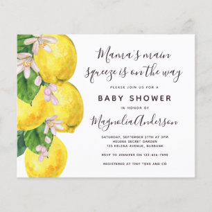 Budget Lemon Main Squeeze Baby Shower Invitation
