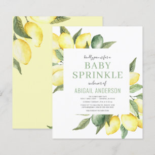 Budget Lemon Modern Baby Sprinkle Invitation