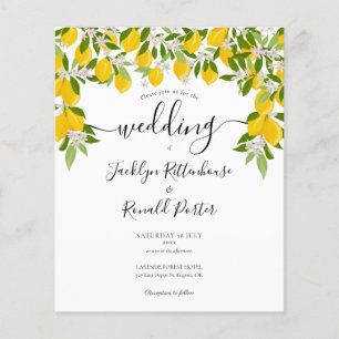Budget Lemons Greenery Wedding Invitation