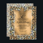 Budget Leopard 50th Birthday Party Invitations<br><div class="desc">Small 4.5" x 5.6" affordable budget birthday party invitations feature an elegant leopard print overlaid with a gold faux foil and your birthday party details in chic lettering for ANY AGE birthday. These birthday invitations are printed on value 110 lb semi-gloss paper available in 3 sizes. **WHITE ENVELOPES ARE OPTIONAL...</div>