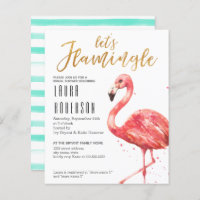 Budget Let's Flamingle Bridal Shower Invitation