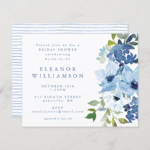 Budget Light Blue Watercolor Floral Bridal Shower