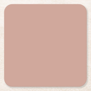 BUDGET Light Terracotta Monochrome WEDDING Square Paper Coaster