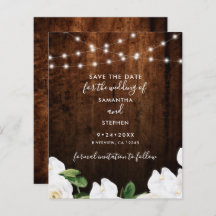 Budget Lights Rustic Wood Wedding Save The Date