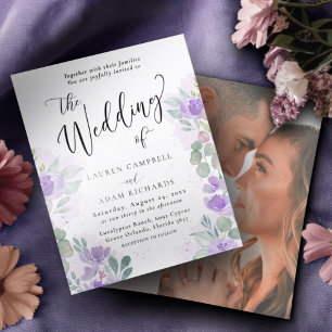 Budget Lilac Floral & Botanical Wedding Invitation