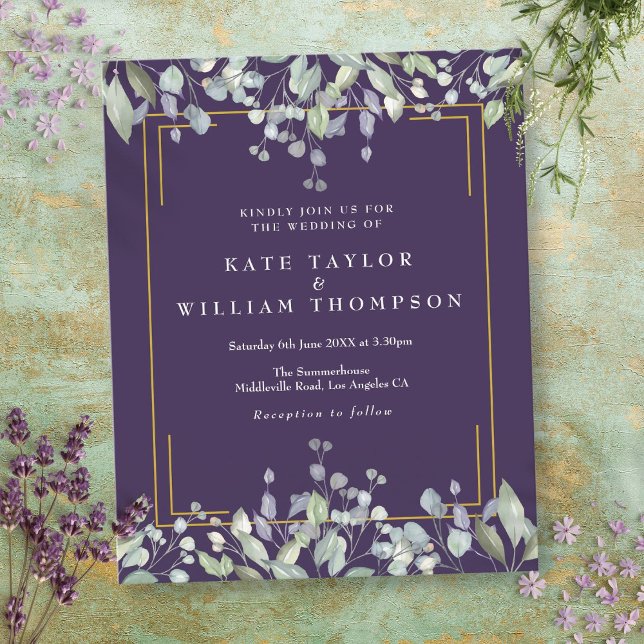 Budget Lilac Floral Purple Wedding Invitation (Budget Lilac Floral Purple Wedding Invitation)