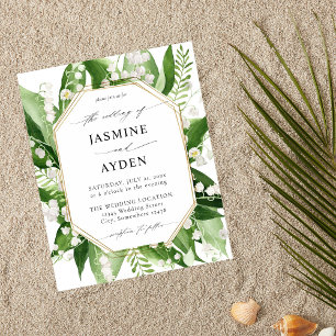 Budget Lily of the Valley White Floral Wedding Flyer