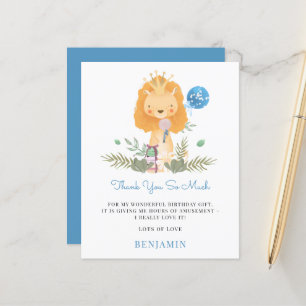 Budget Lion Toddler Blue Thank You  Paper Sheet