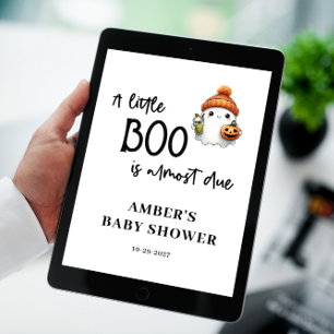 Budget Little Boo Halloween Baby Shower Welcome Poster