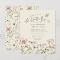 Budget Little Butterfly Girl Baby Shower Invite