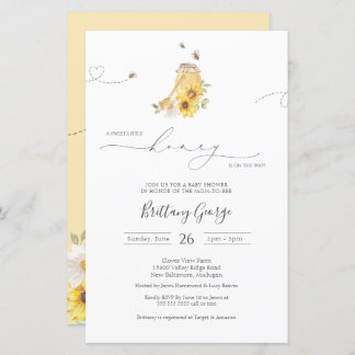 Budget Little Honey Bee Baby Shower Invitation