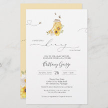 Budget Little Honey Bee Baby Shower Invitation