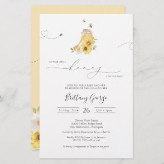 Budget Little Honey Bee Baby Shower Invitation