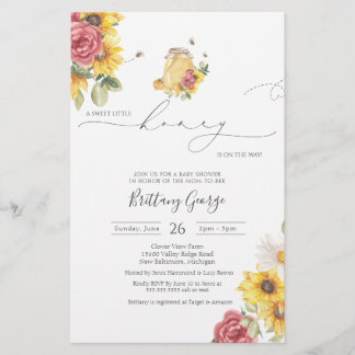 Budget Little Honey Bee Baby Shower Invitation