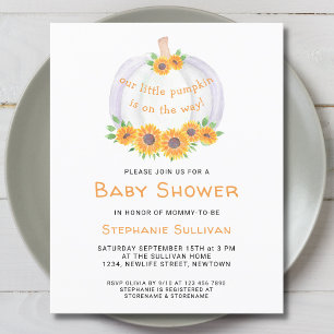 Budget Little Pumpkin Baby Shower Invitation