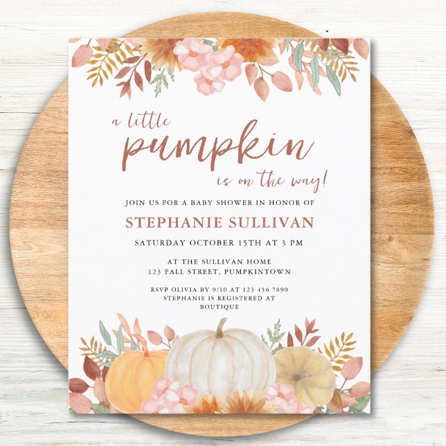 Budget Little Pumpkin Baby Shower Invitation (Creator Uploaded)