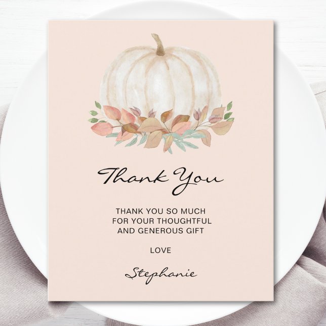 Budget Little Pumpkin Baby Shower Thank You Card (Creator Uploaded)