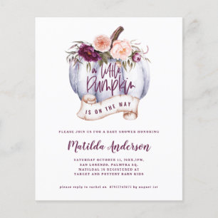 budget Little pumpkin fall baby shower invitation