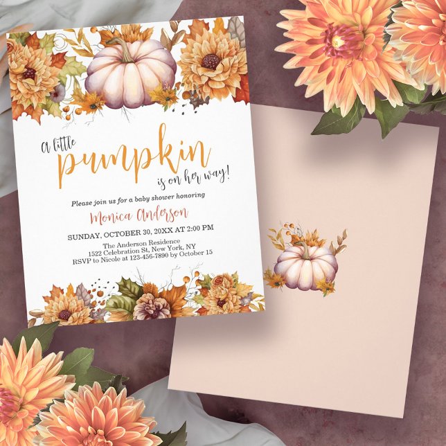 Budget Little Pumpkin Fall Baby Shower Invitation Flyer (Budget Little Pumpkin Fall Baby Shower Invitation Flyer)