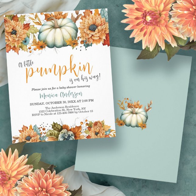 Budget Little Pumpkin Fall Baby Shower Invitation Flyer (Budget Little Pumpkin Fall Baby Shower Invitation Flyer)