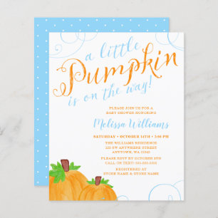 Budget Little Pumpkin Fall Blue Boy Baby Shower