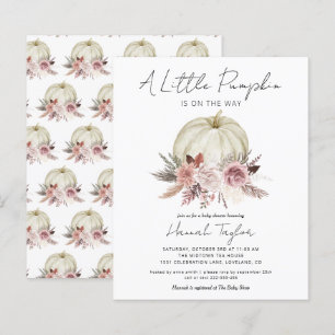 Budget Little Pumpkin Girl Baby Shower Invitation
