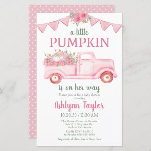 Budget Little Pumpkin Girl Baby Shower Invitation