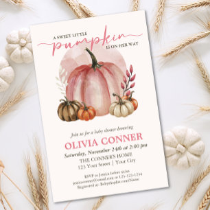 BUDGET Little Pumpkin Girl Baby Shower Invitation Flyer